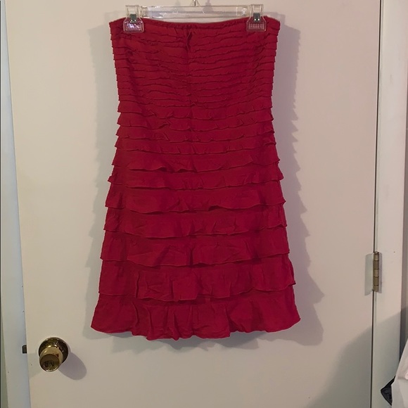 Raspberry strapless dress - Picture 2 of 2